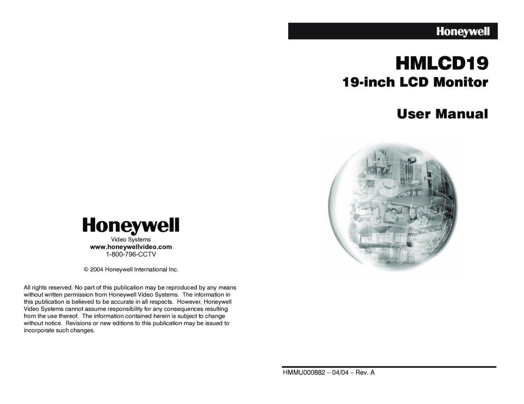 Honeywell HMLCD19 user manual 