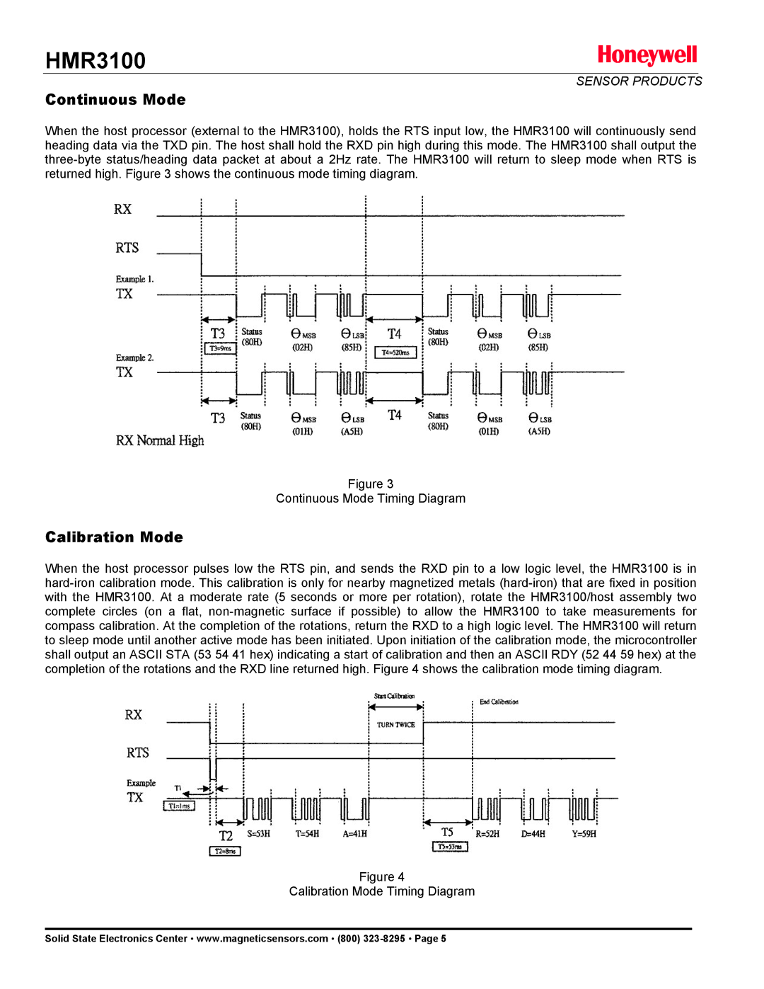 Honeywell HMR3100 manual Continuous Mode, Calibration Mode 