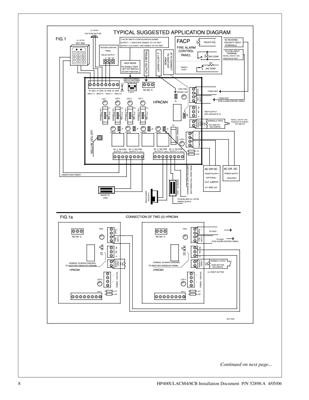 Honeywell HP40ULACM4CB specifications On next 