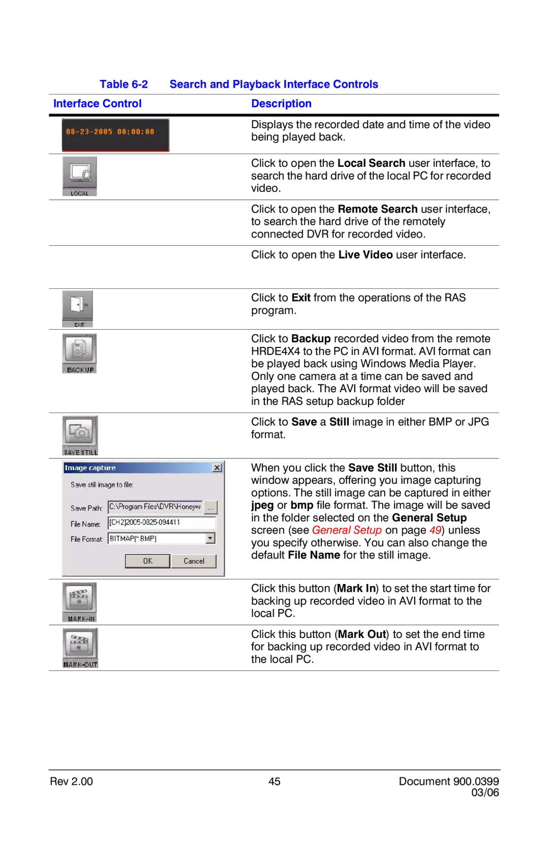 Honeywell HRDE4X4 manual Search and Playback Interface Controls 