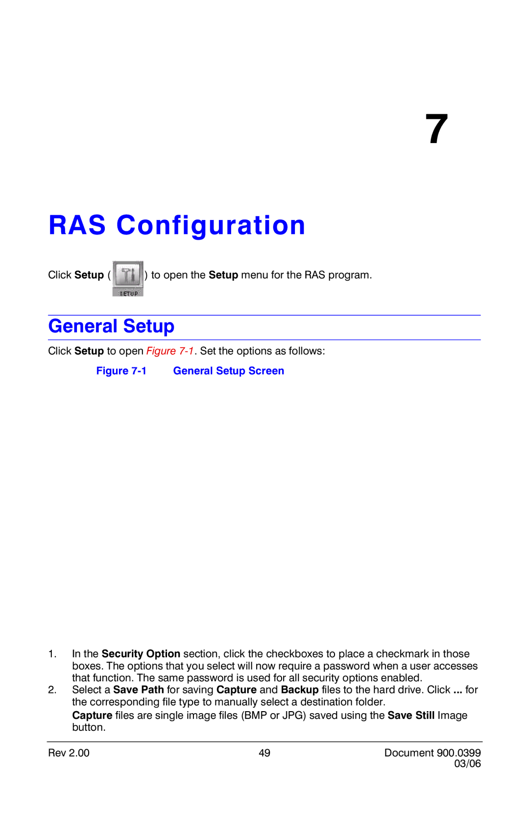 Honeywell HRDE4X4 manual RAS Configuration, General Setup 