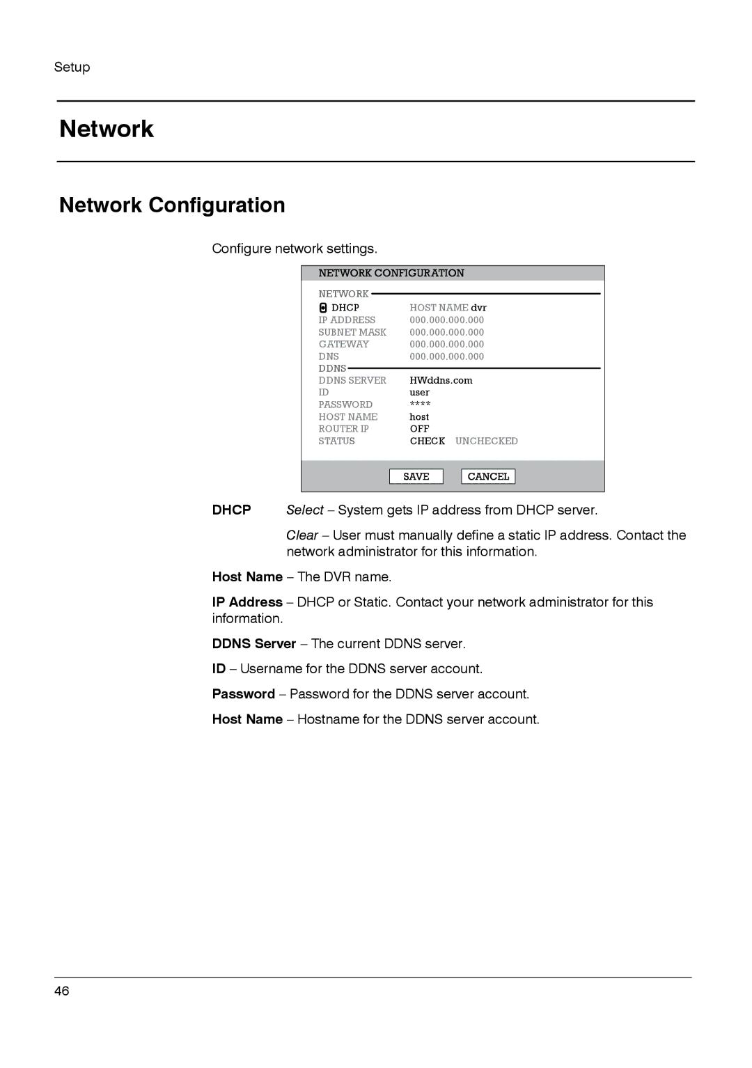 Honeywell HRDP DVR manual Network Configuration 