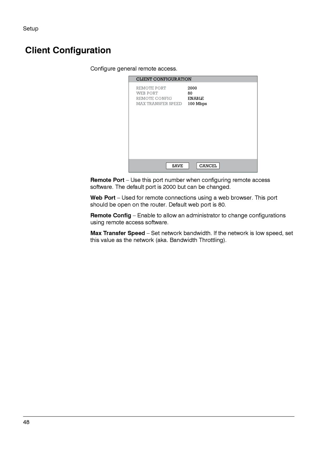 Honeywell HRDP DVR manual Client Configuration 