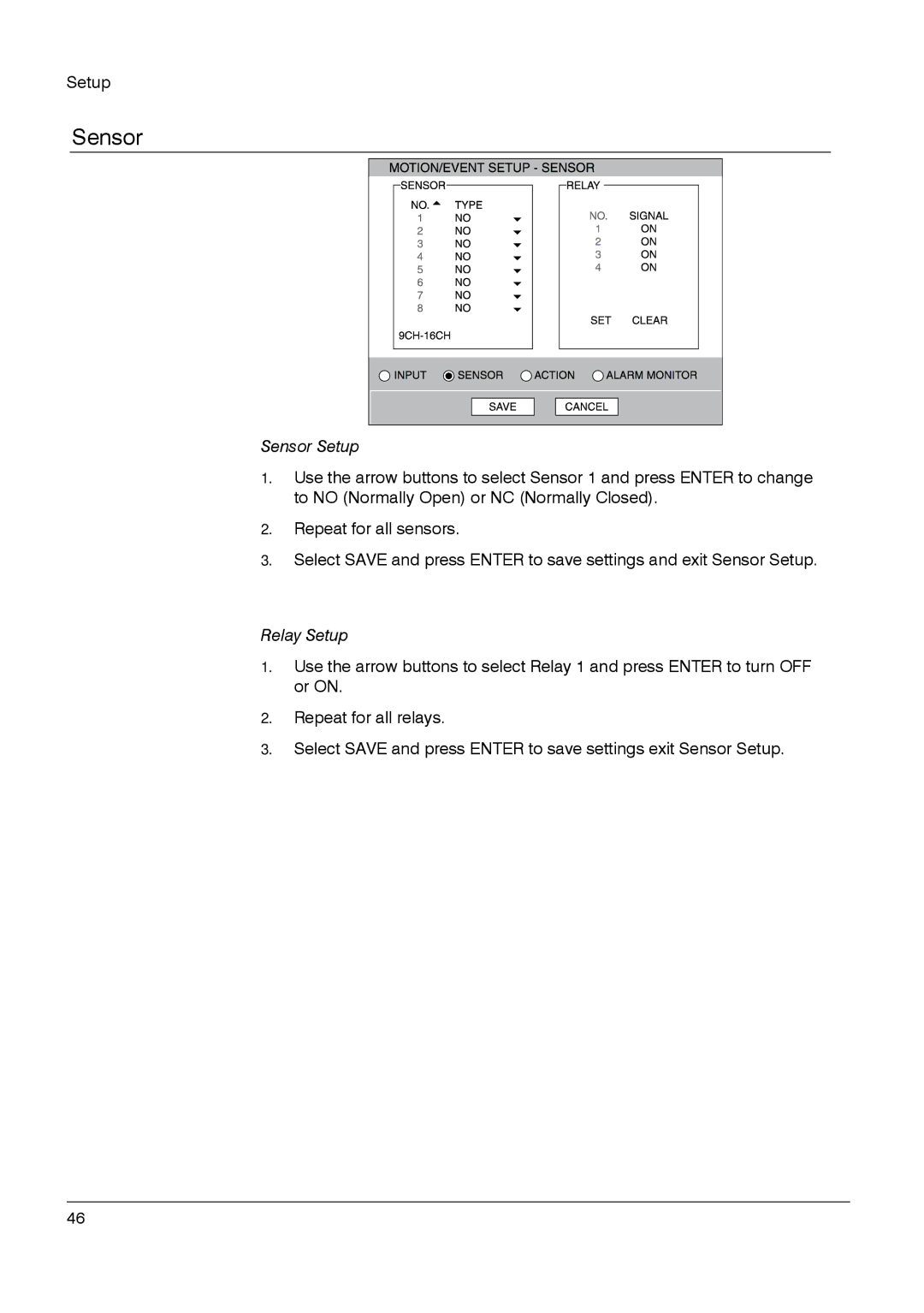 Honeywell HRDPX manual Sensor Setup 