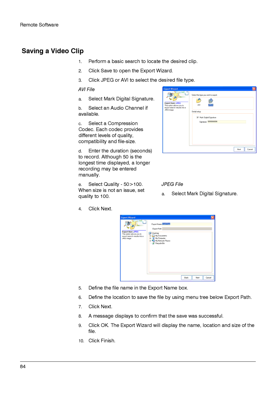 Honeywell HRDPX manual Saving a Video Clip 