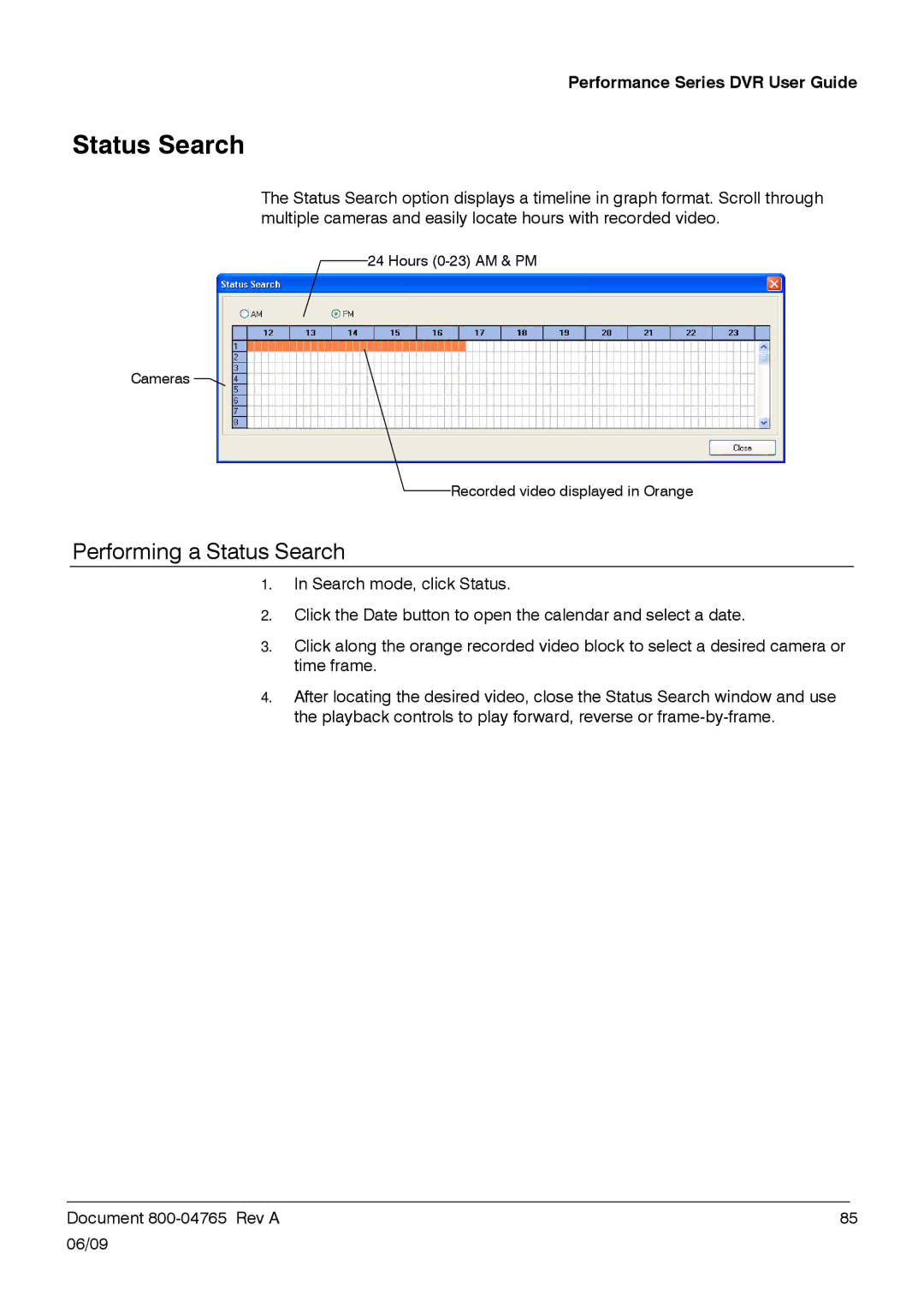 Honeywell HRDPX manual Performing a Status Search 