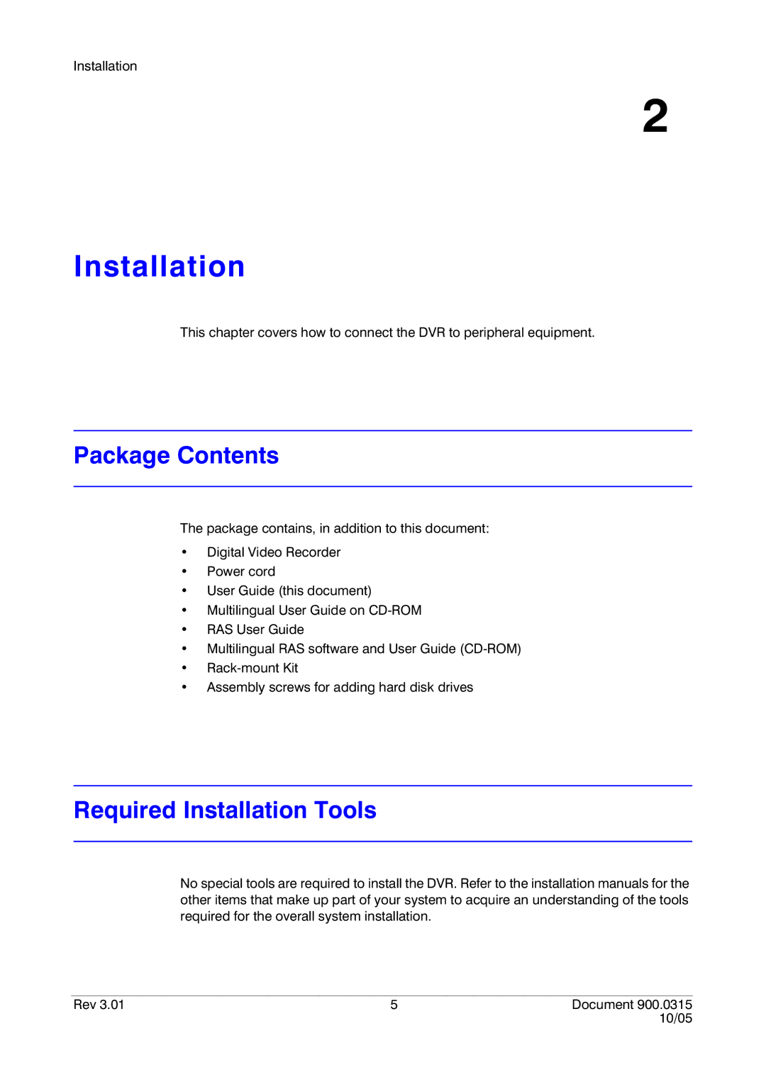 Honeywell HRHD 410 manual Package Contents, Required Installation Tools 