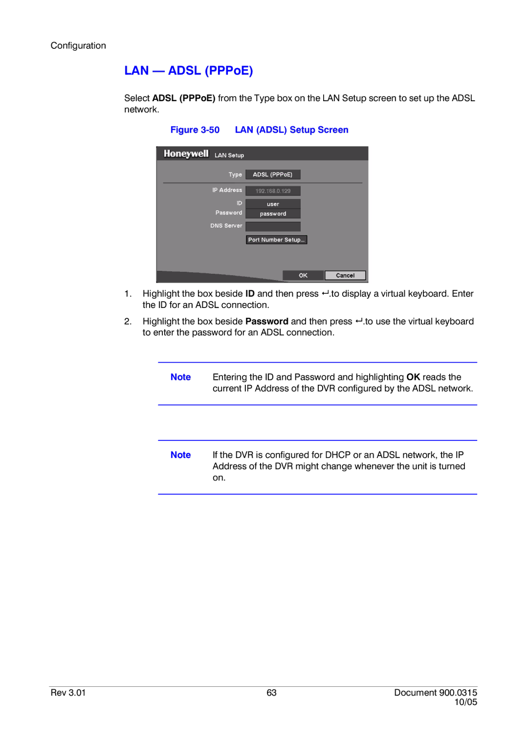 Honeywell HRHD 410 manual LAN Adsl PPPoE 