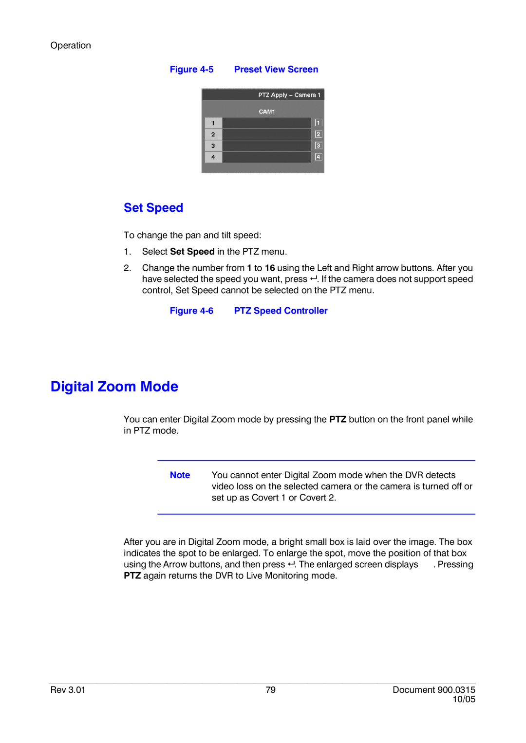 Honeywell HRHD 410 manual Digital Zoom Mode, Preset View Screen 