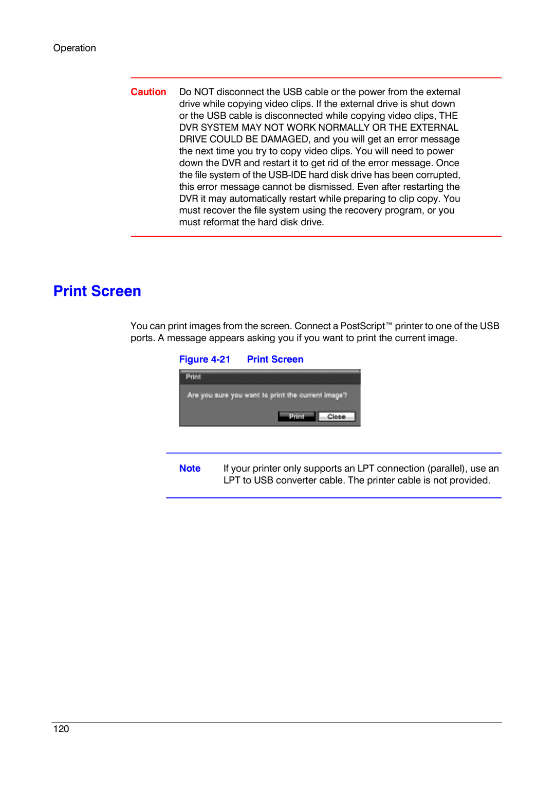 Honeywell HRXD9, HRXD16 manual Print Screen 