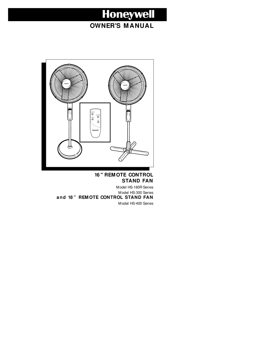 Honeywell HS-160R owner manual Remote Control Stand FAN 