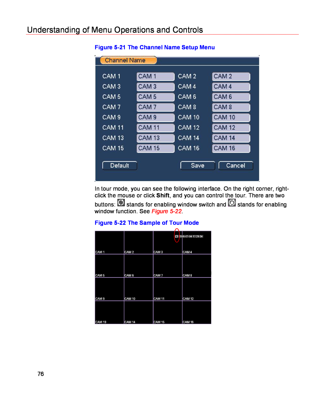 Honeywell HSVR-04, HSVR-16 user manual Understanding of Menu Operations and Controls, 21 The Channel Name Setup Menu 