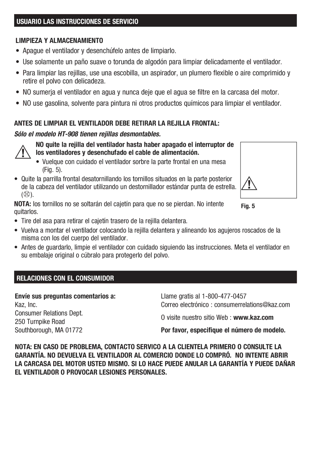 Honeywell HF910 Apague el ventilador y desenchúfelo antes de limpiarlo, Usuario LAS Instrucciones DE Servicio, Quitarlos 