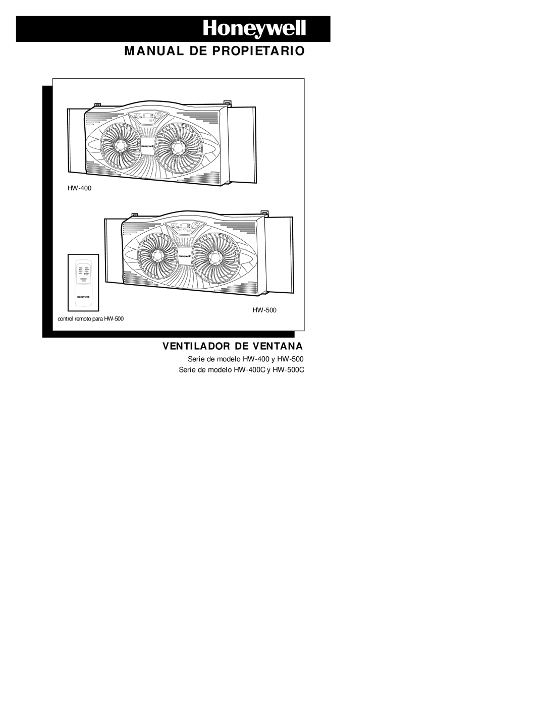 Honeywell HW-400 Series, HW-500C Series, HW-500 Series, HW-400C Series owner manual Manual DE Propietario 