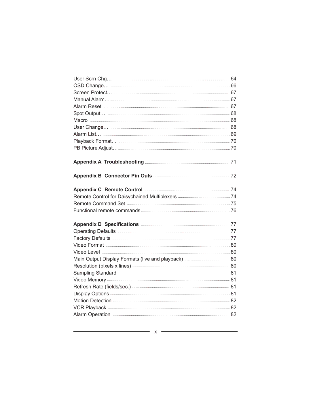 Honeywell HXMT9 / HXMT9X installation manual Appendix D Specifications 