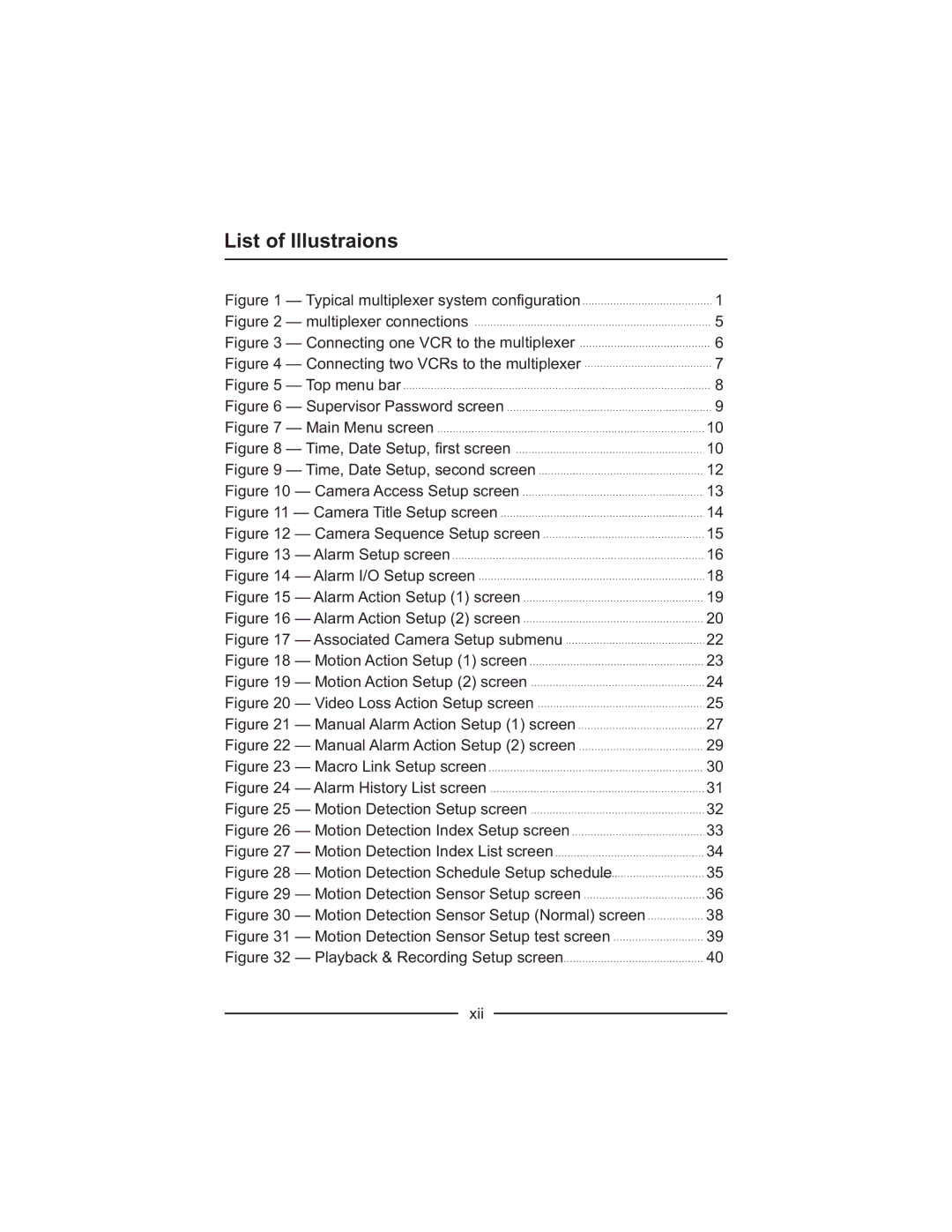 Honeywell HXMT9 / HXMT9X installation manual List of Illustraions, Typical multiplexer system configuration 