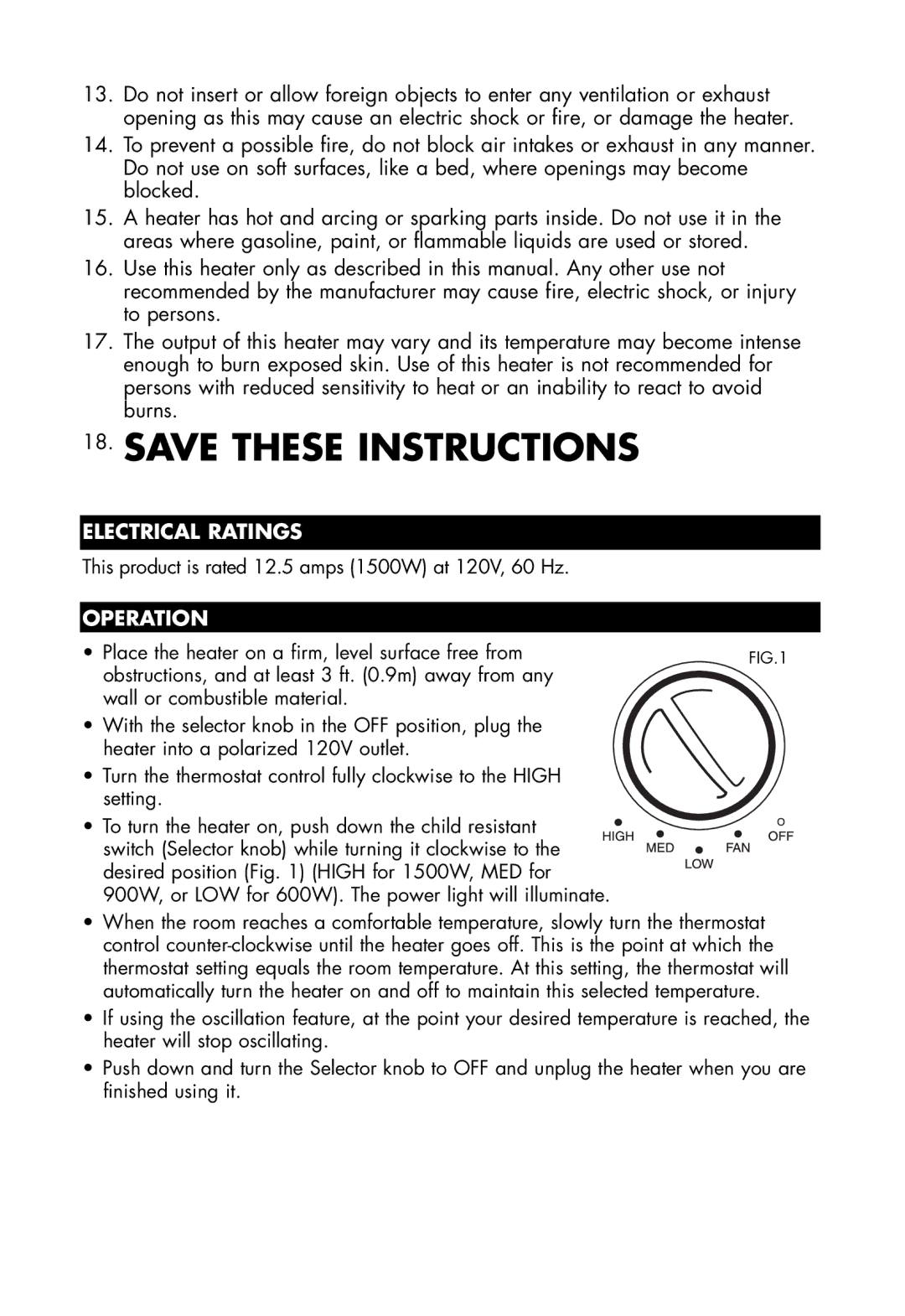 Honeywell HZ-2300 owner manual Electrical Ratings, Operation 