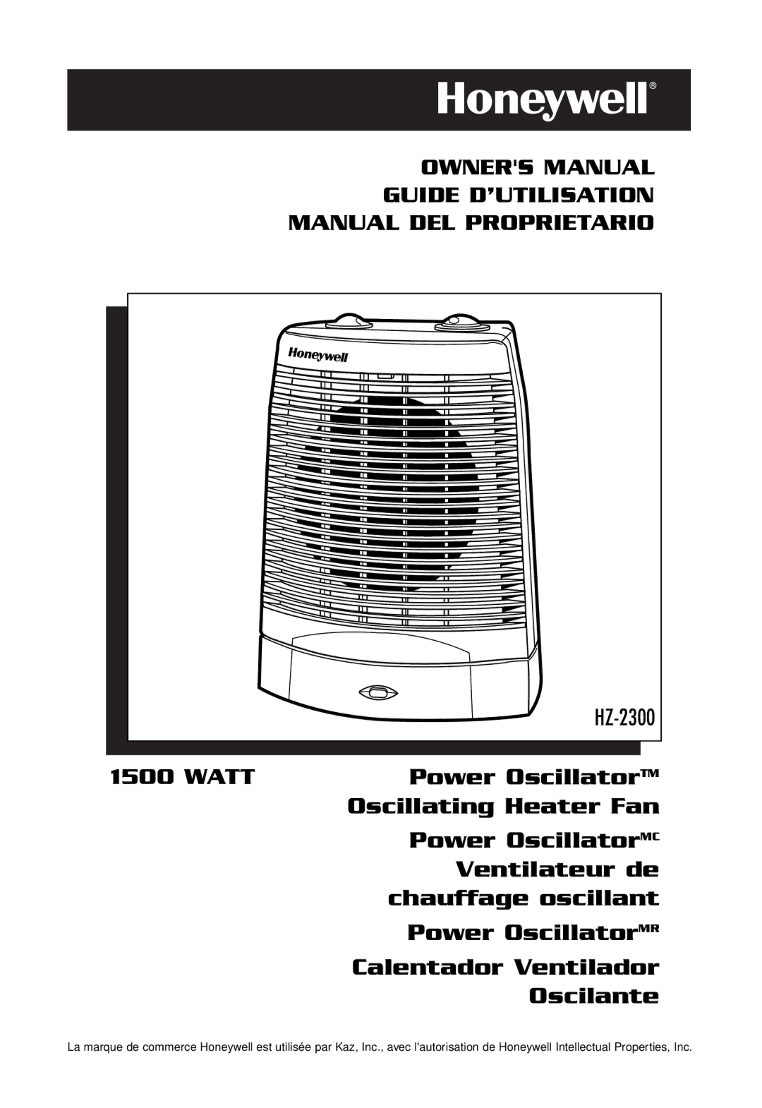 Honeywell HZ-2300 owner manual Power OscillatorTM 