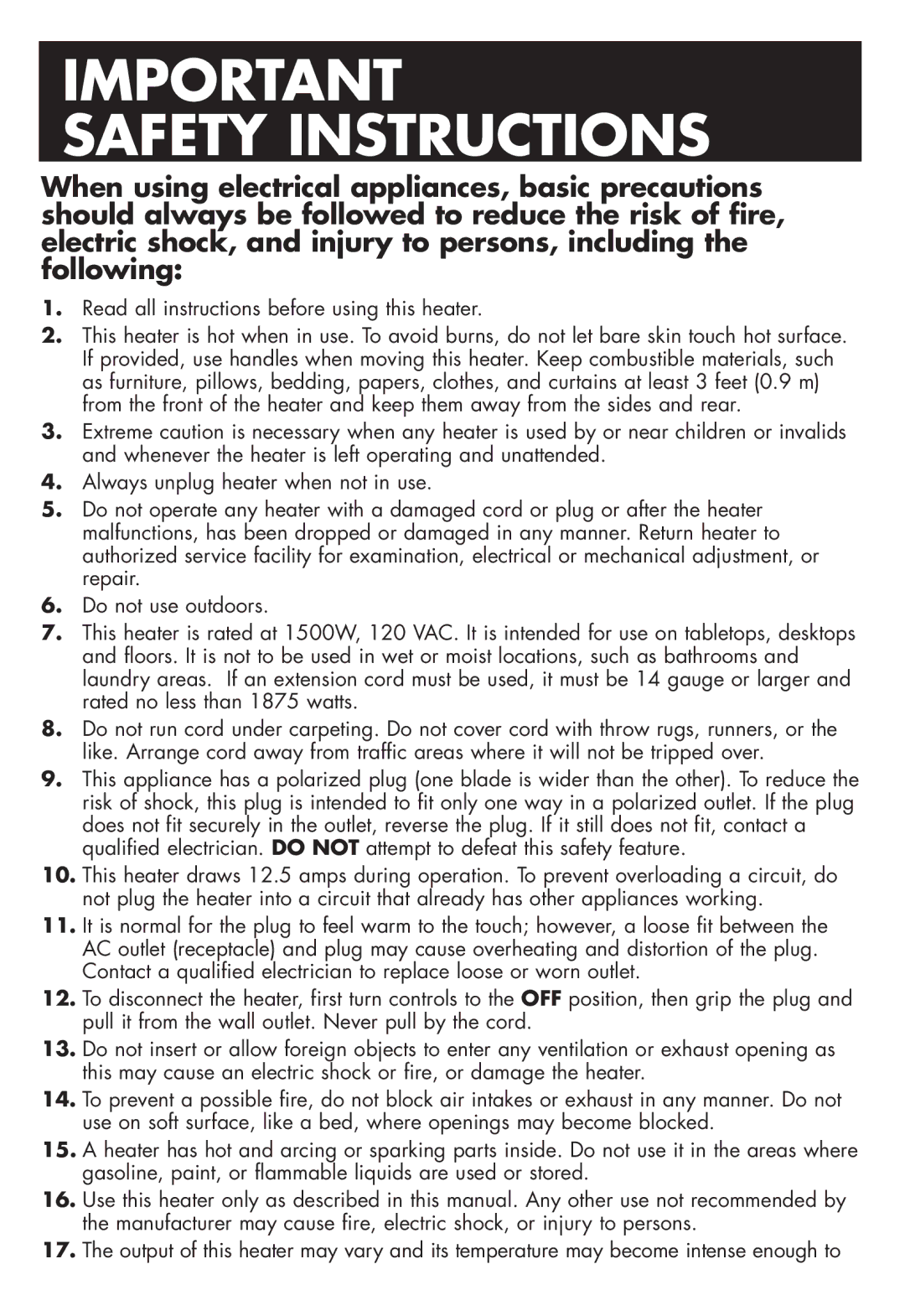 Honeywell HZ-316C, HZ-315C owner manual Safety Instructions 