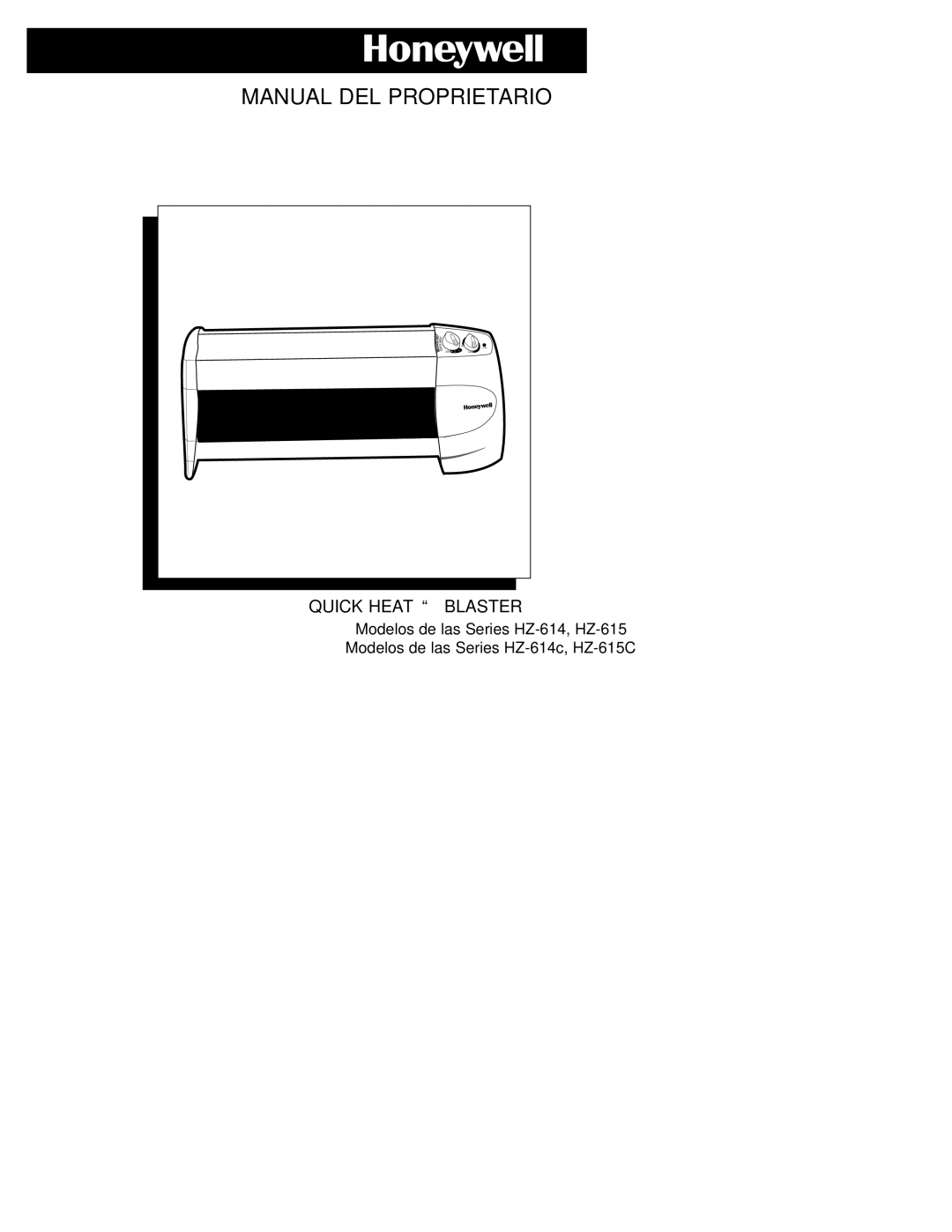 Honeywell HZ-615C, HZ-614C owner manual Manual DEL Proprietario 