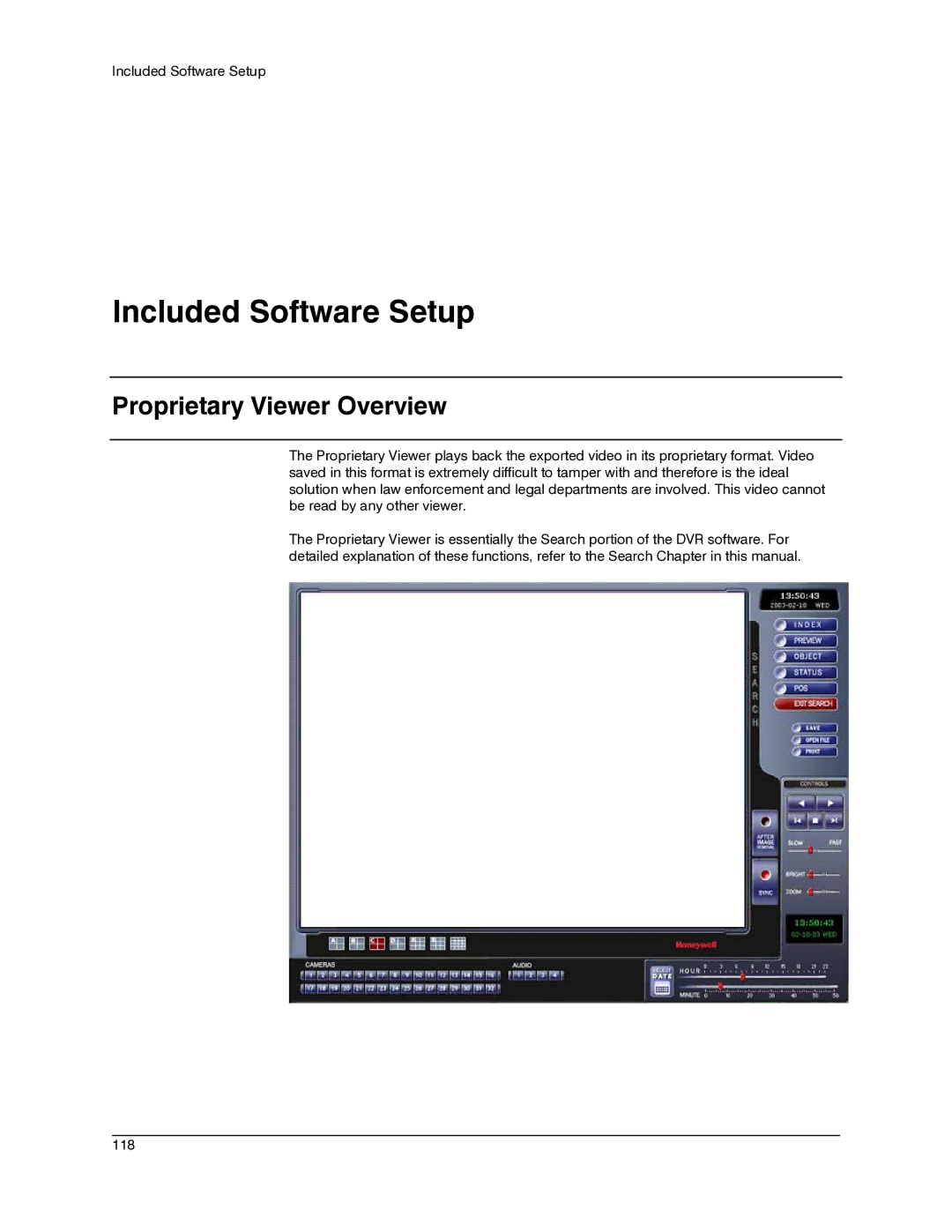 Honeywell IV REV B user manual Included Software Setup, Proprietary Viewer Overview 