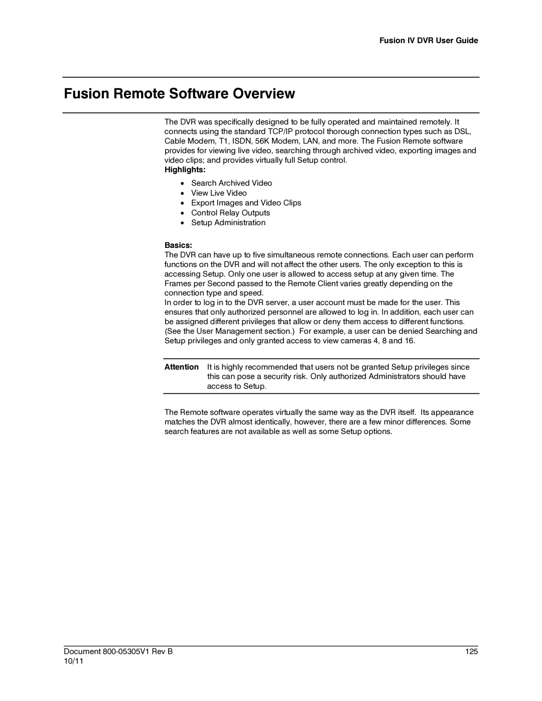 Honeywell IV REV B user manual Fusion Remote Software Overview, Highlights 