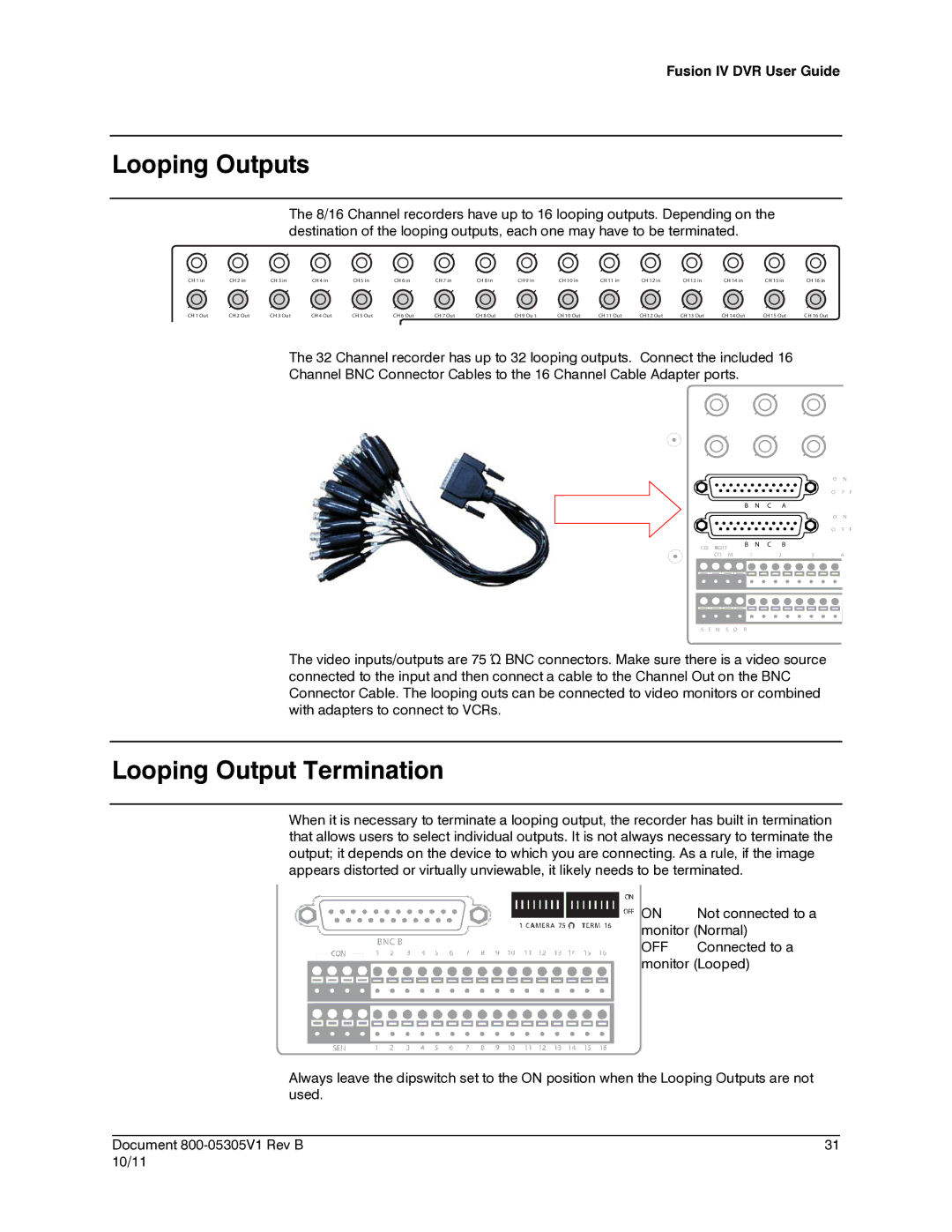 Honeywell IV REV B user manual Looping Outputs, Looping Output Termination 