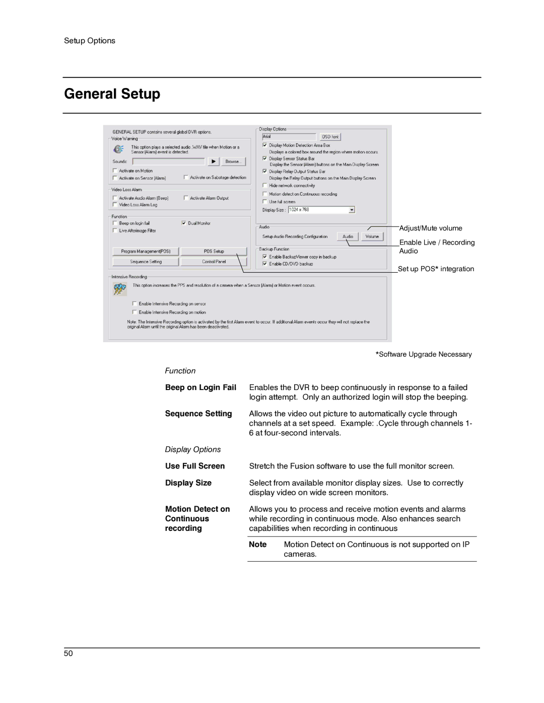 Honeywell IV REV B user manual General Setup, Beep on Login Fail 