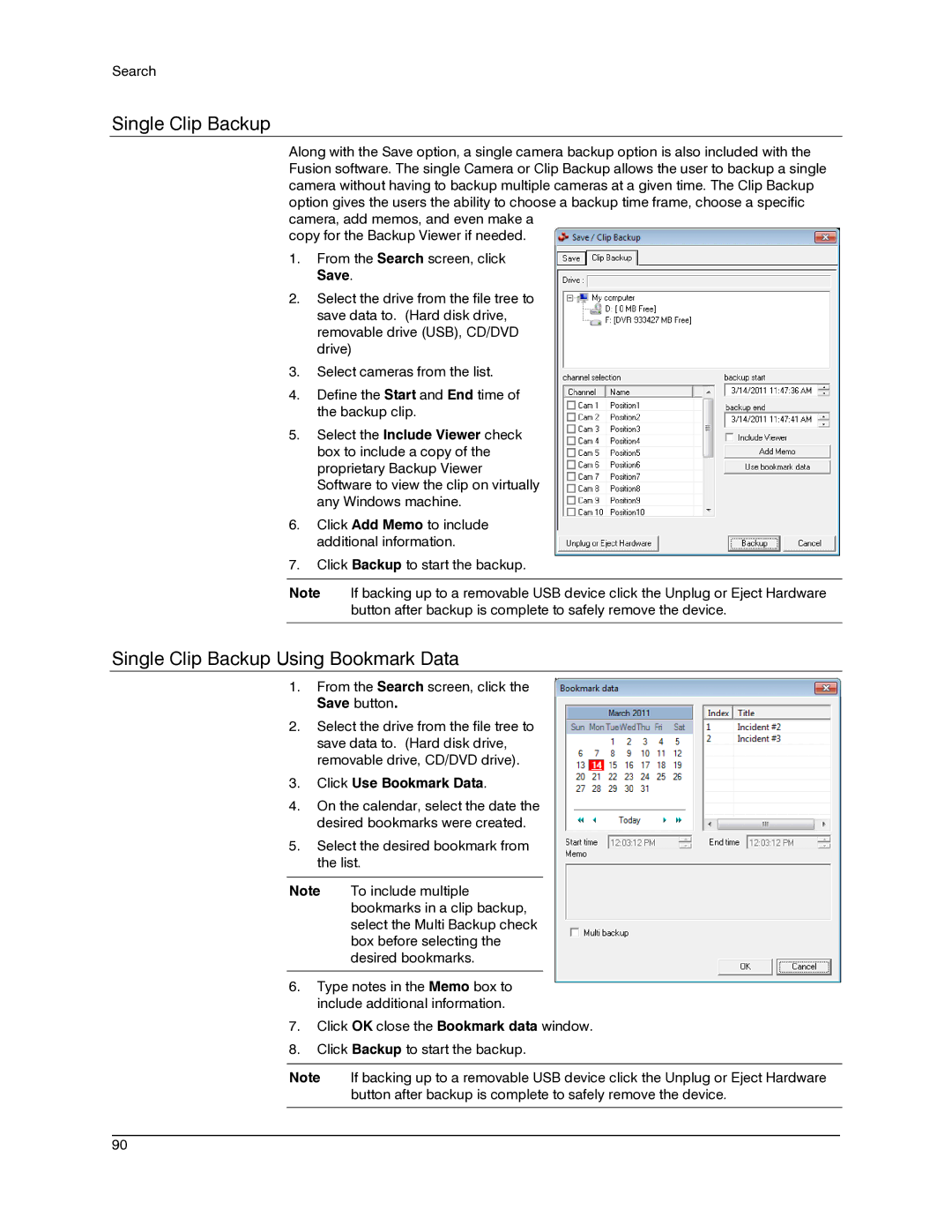 Honeywell IV REV B user manual Single Clip Backup Using Bookmark Data, Click Use Bookmark Data 