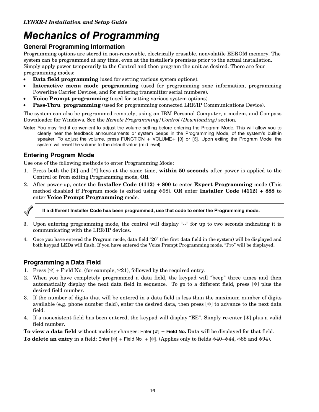 Honeywell K14114 3/06 Rev.B setup guide Mechanics of Programming, General Programming Information, Entering Program Mode 