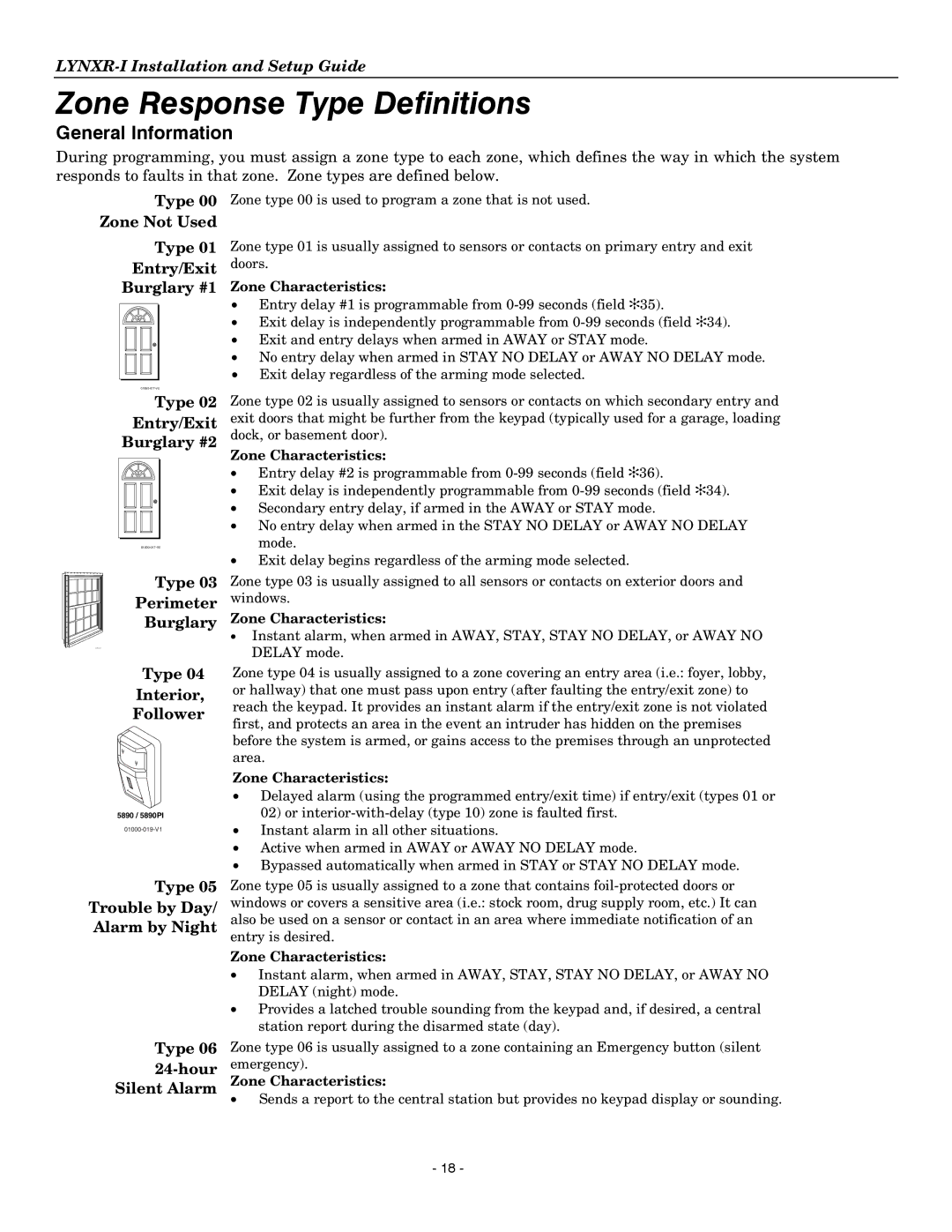 Honeywell K14114 3/06 Rev.B setup guide Zone Response Type Definitions 