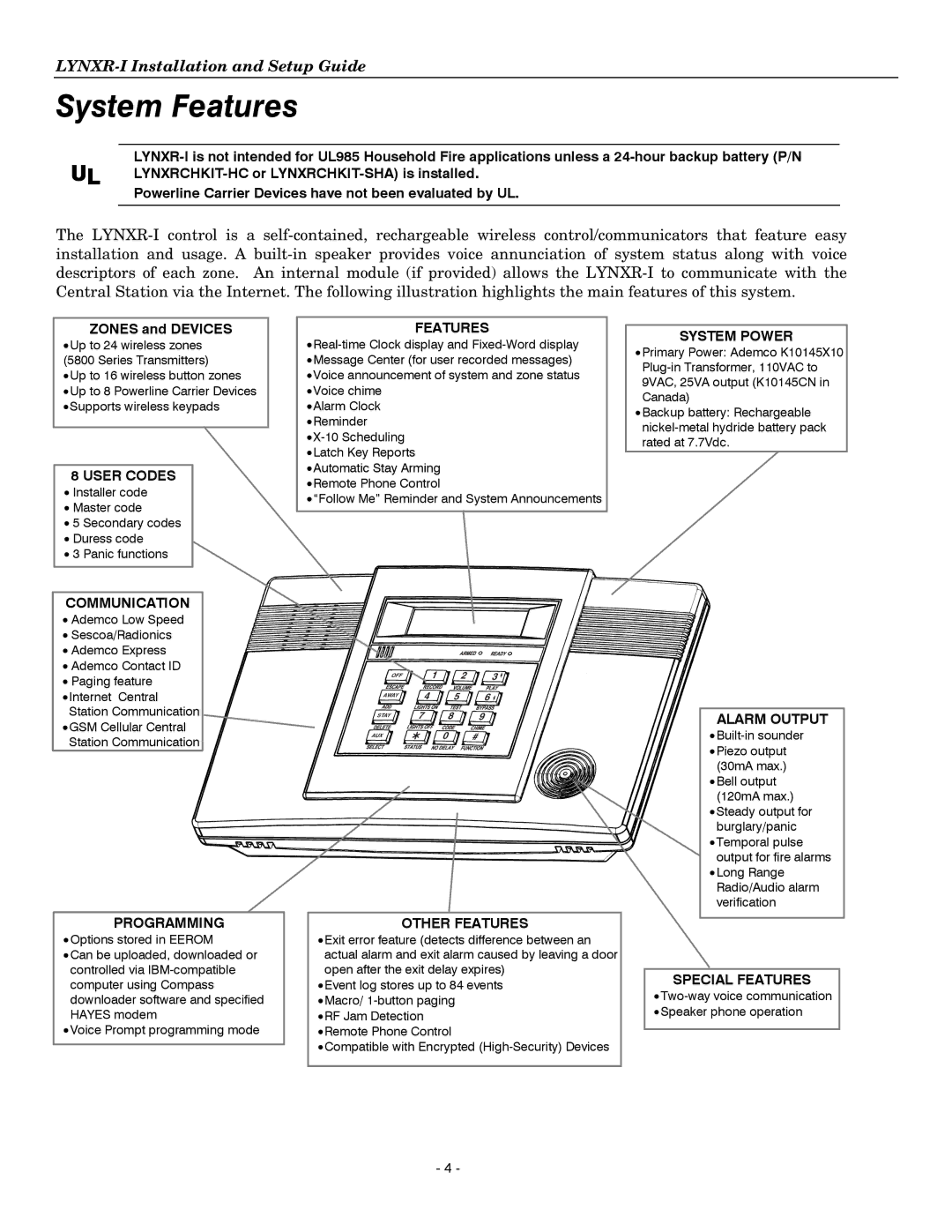 Honeywell K14114 3/06 Rev.B setup guide System Features 