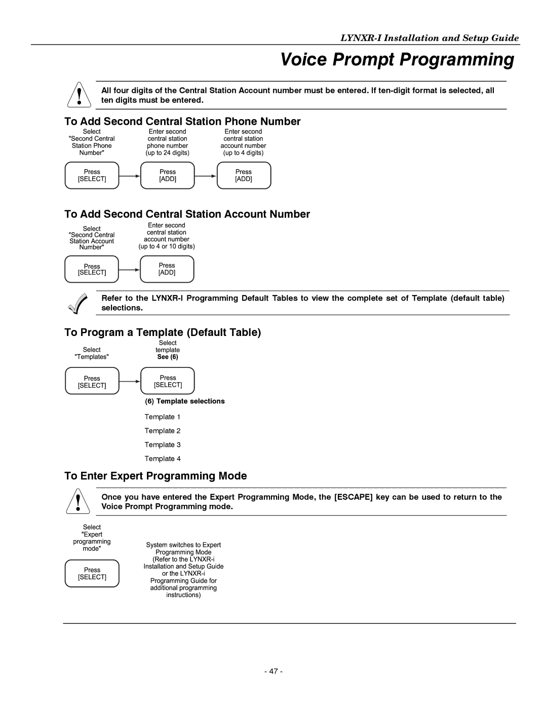 Honeywell K14114 3/06 Rev.B setup guide To!Enter Expert Programming Mode, Template selections Template 