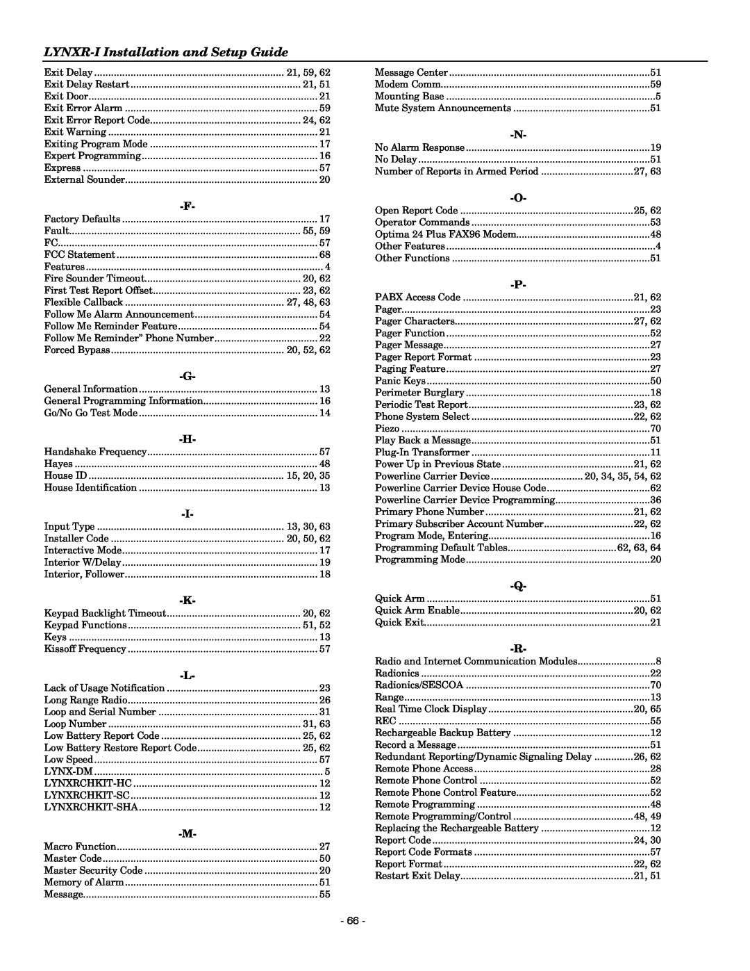 Honeywell K14114 3/06 Rev.B setup guide LYNXR-IInstallation and Setup Guide 