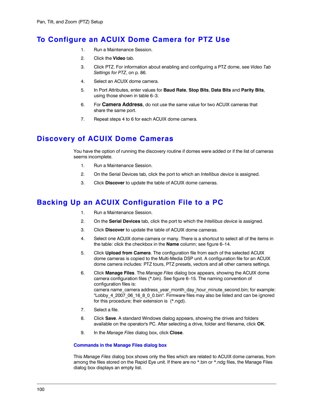 Honeywell K14392V1 manual To Configure an Acuix Dome Camera for PTZ Use, Discovery of Acuix Dome Cameras 