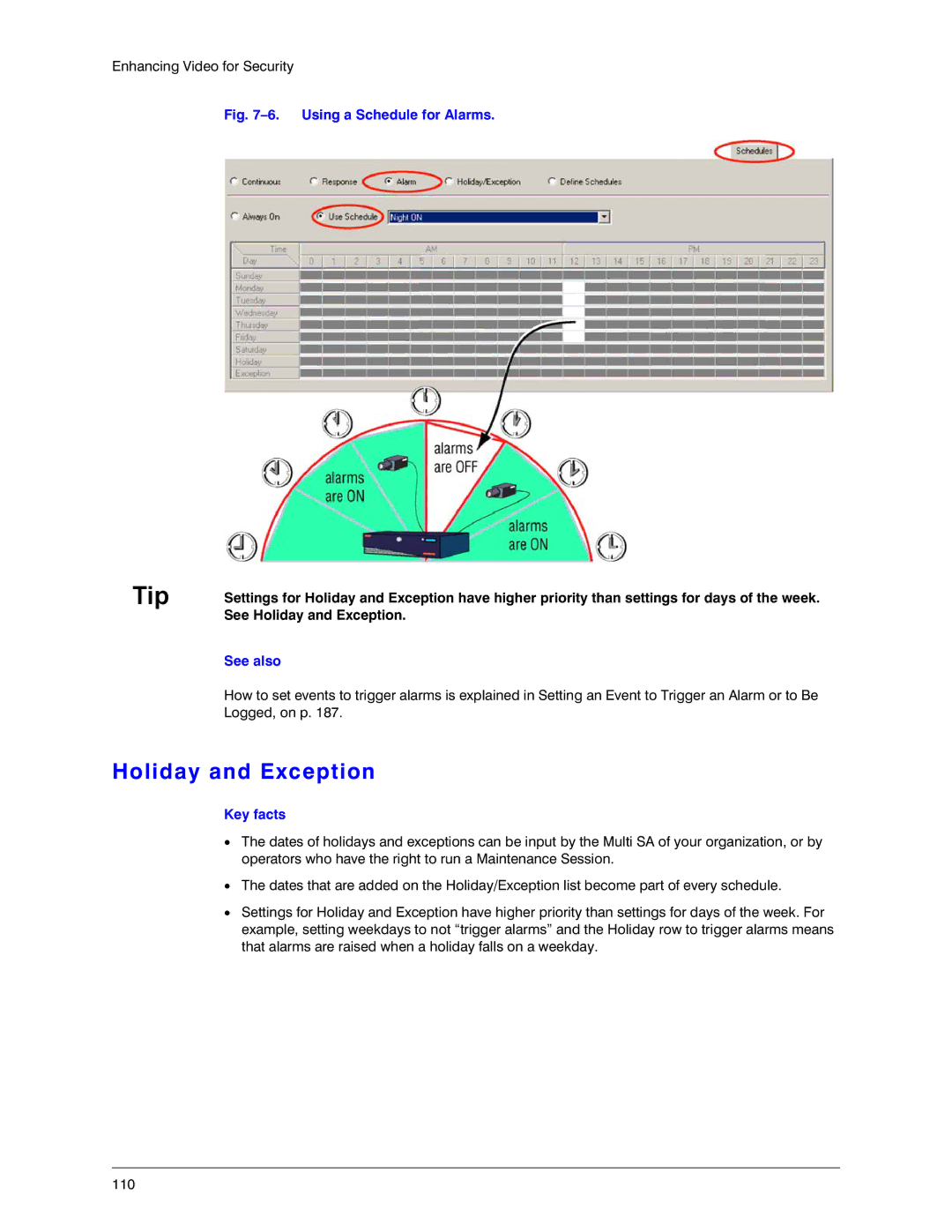 Honeywell K14392V1 manual Holiday and Exception, Key facts 