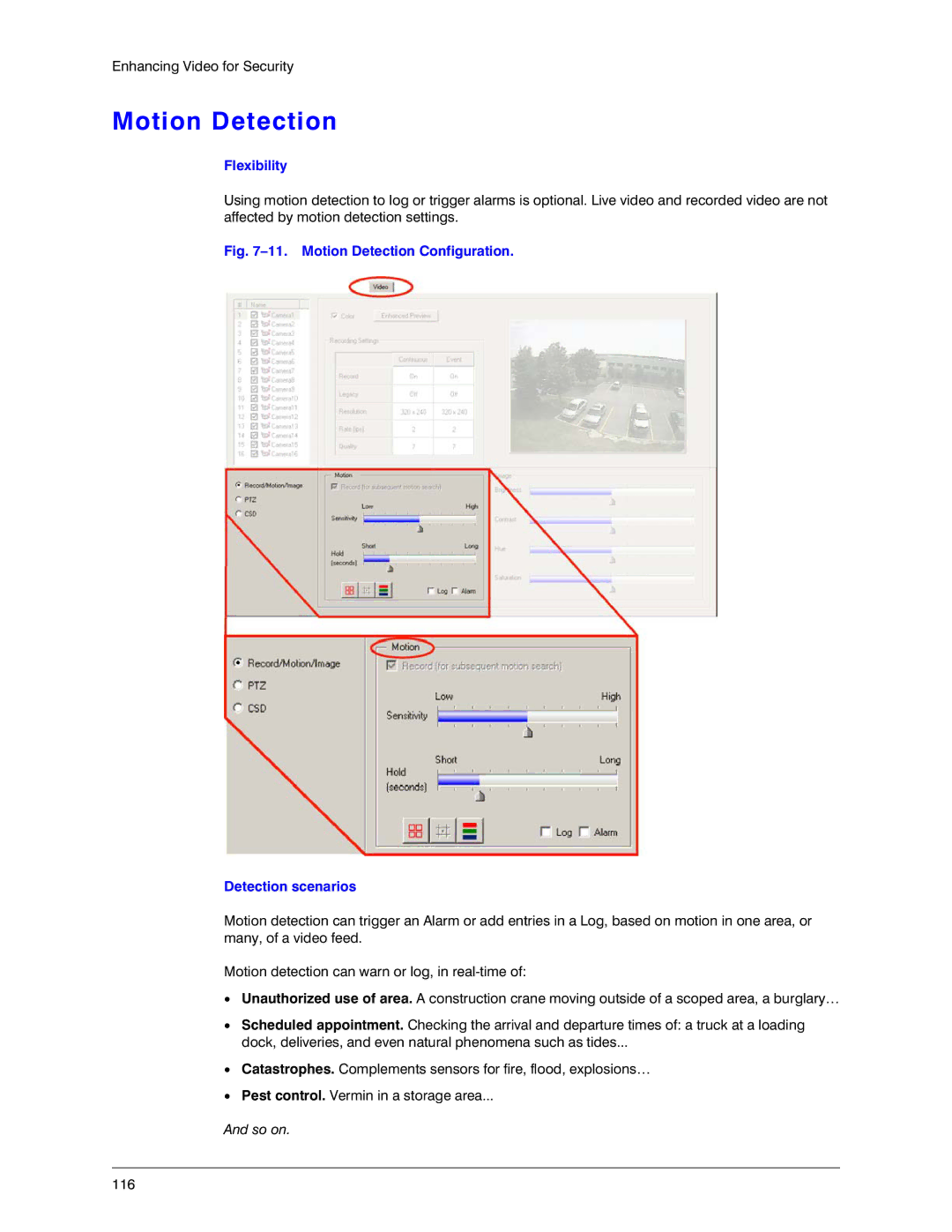 Honeywell K14392V1 manual Motion Detection Configuration Detection scenarios 