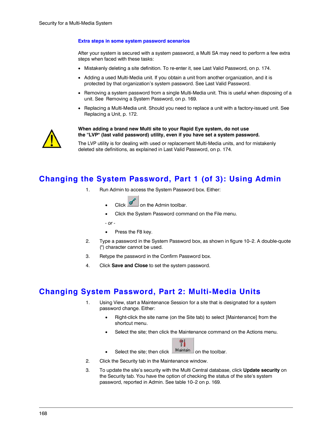 Honeywell K14392V1 Changing the System Password, Part 1 of 3 Using Admin, Extra steps in some system password scenarios 