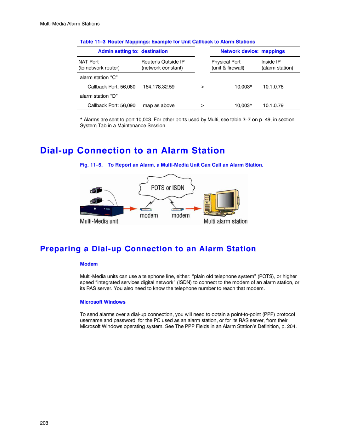 Honeywell K14392V1 manual Preparing a Dial-up Connection to an Alarm Station, Modem, Microsoft Windows 