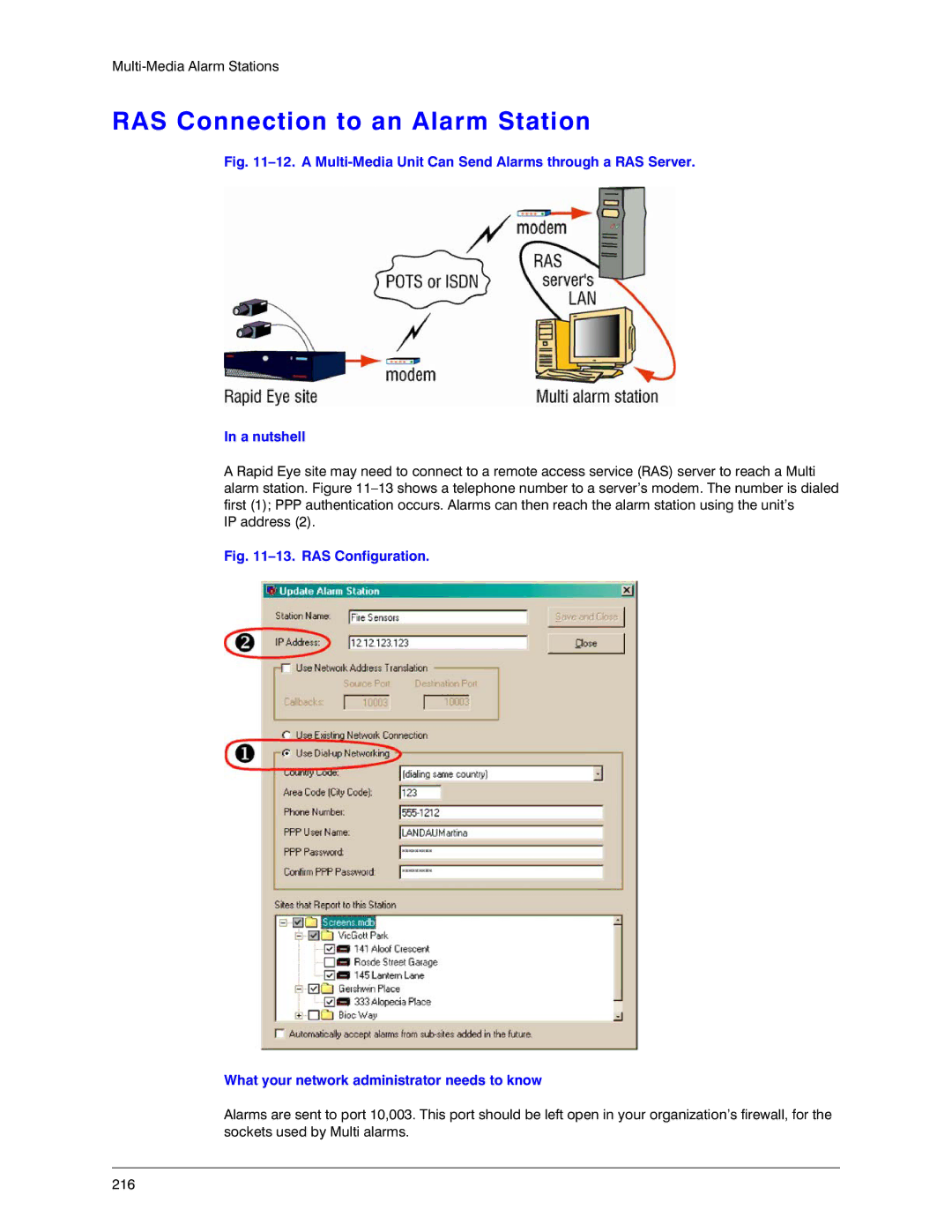 Honeywell K14392V1 manual RAS Connection to an Alarm Station 