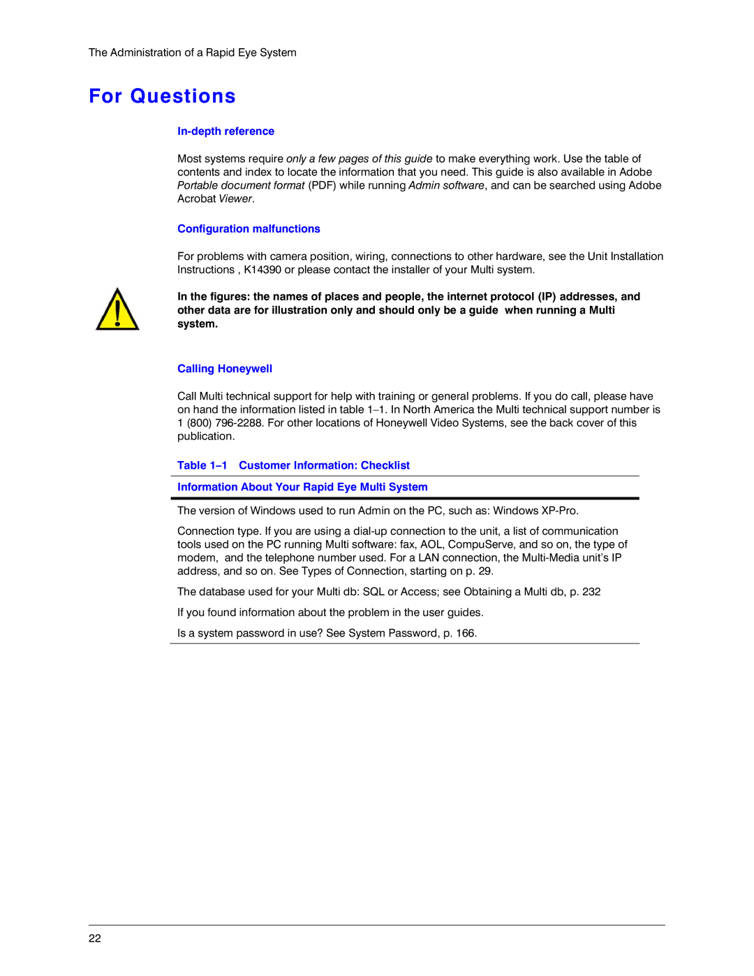 Honeywell K14392V1 manual For Questions, In-depth reference Configuration malfunctions, Calling Honeywell 