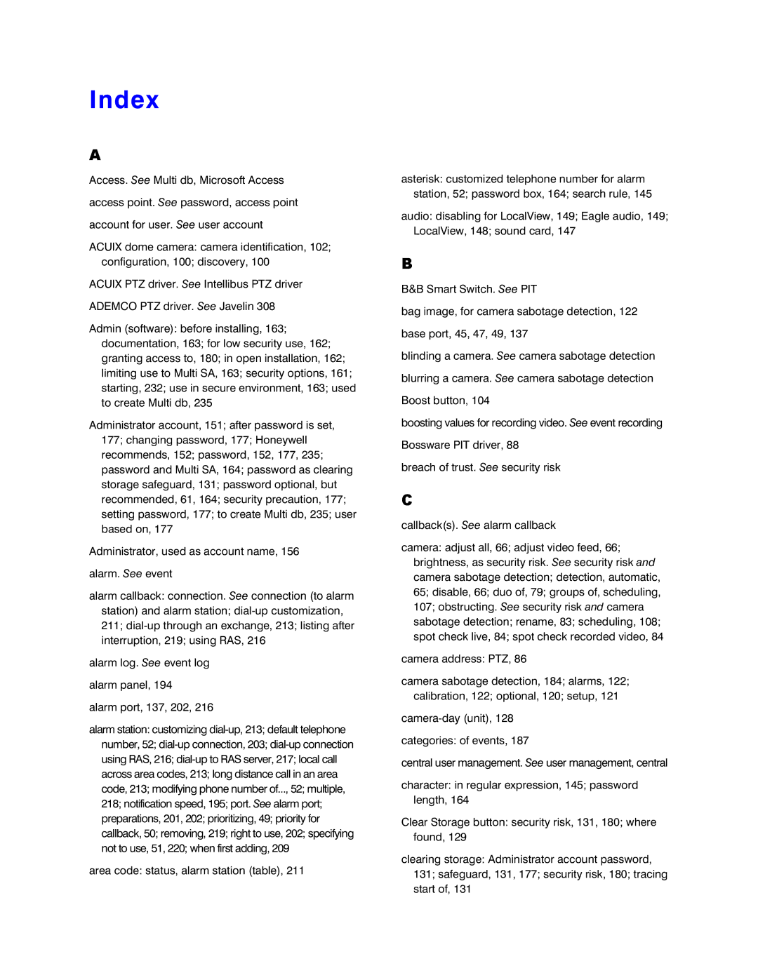 Honeywell K14392V1 manual Index 