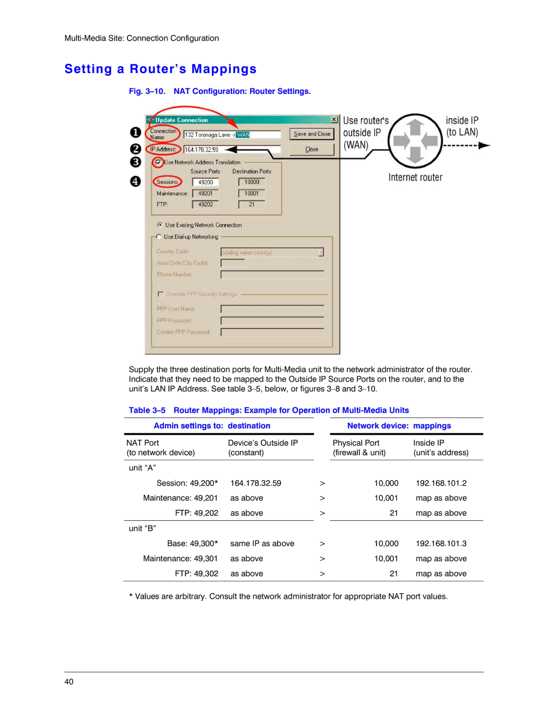 Honeywell K14392V1 manual Setting a Router’s Mappings, Network device mappings 