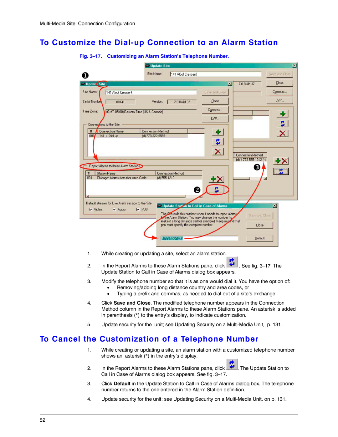 Honeywell K14392V1 manual To Customize the Dial-up Connection to an Alarm Station 