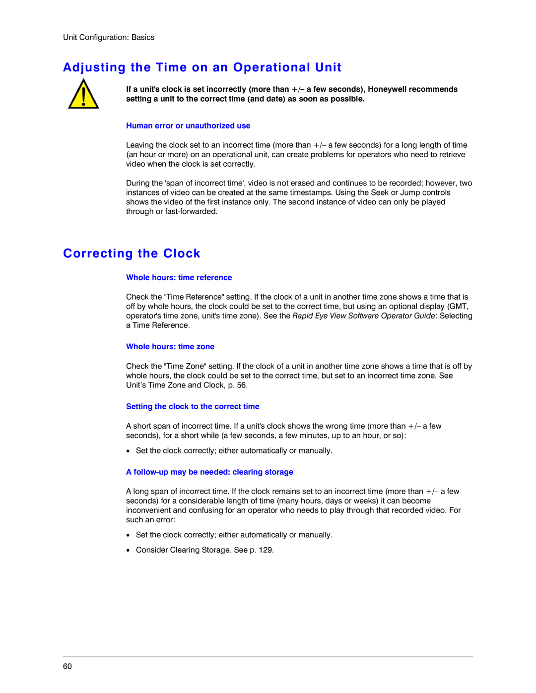 Honeywell K14392V1 manual Adjusting the Time on an Operational Unit, Correcting the Clock 