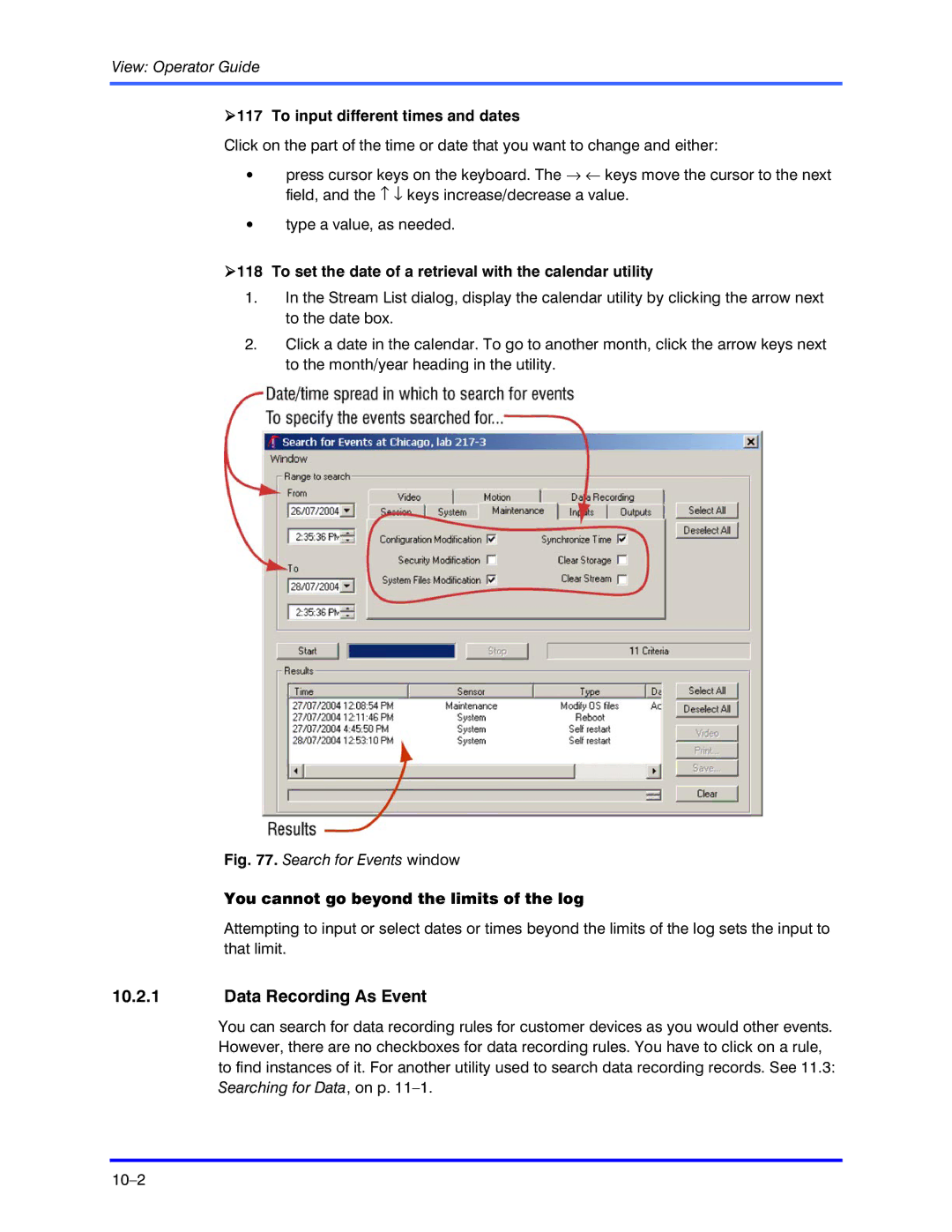 Honeywell K5404V9 manual Data Recording As Event, To input different times and dates 