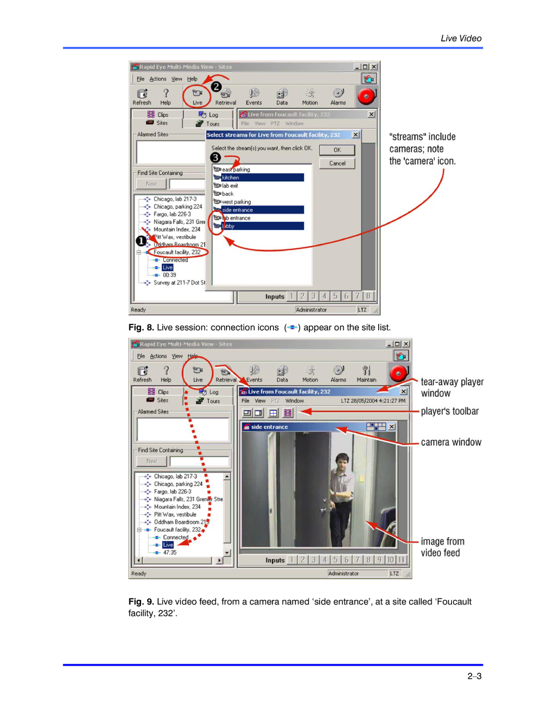 Honeywell K5404V9 manual Live Video 