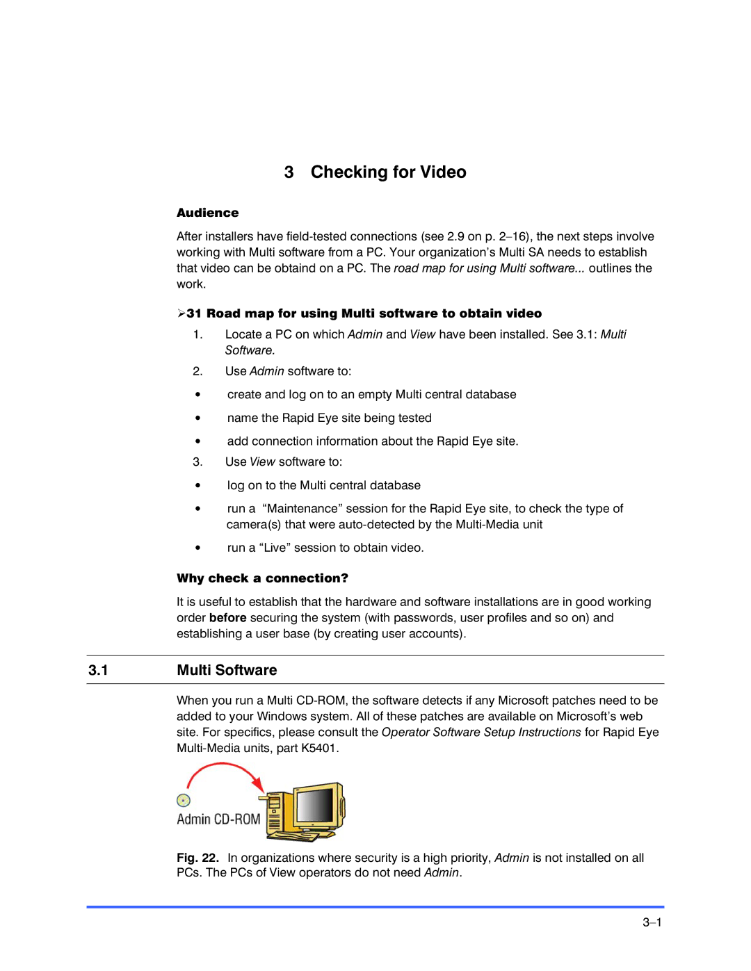 Honeywell K9696V2 Multi Software, Road map for using Multi software to obtain video, Why check a connection? 