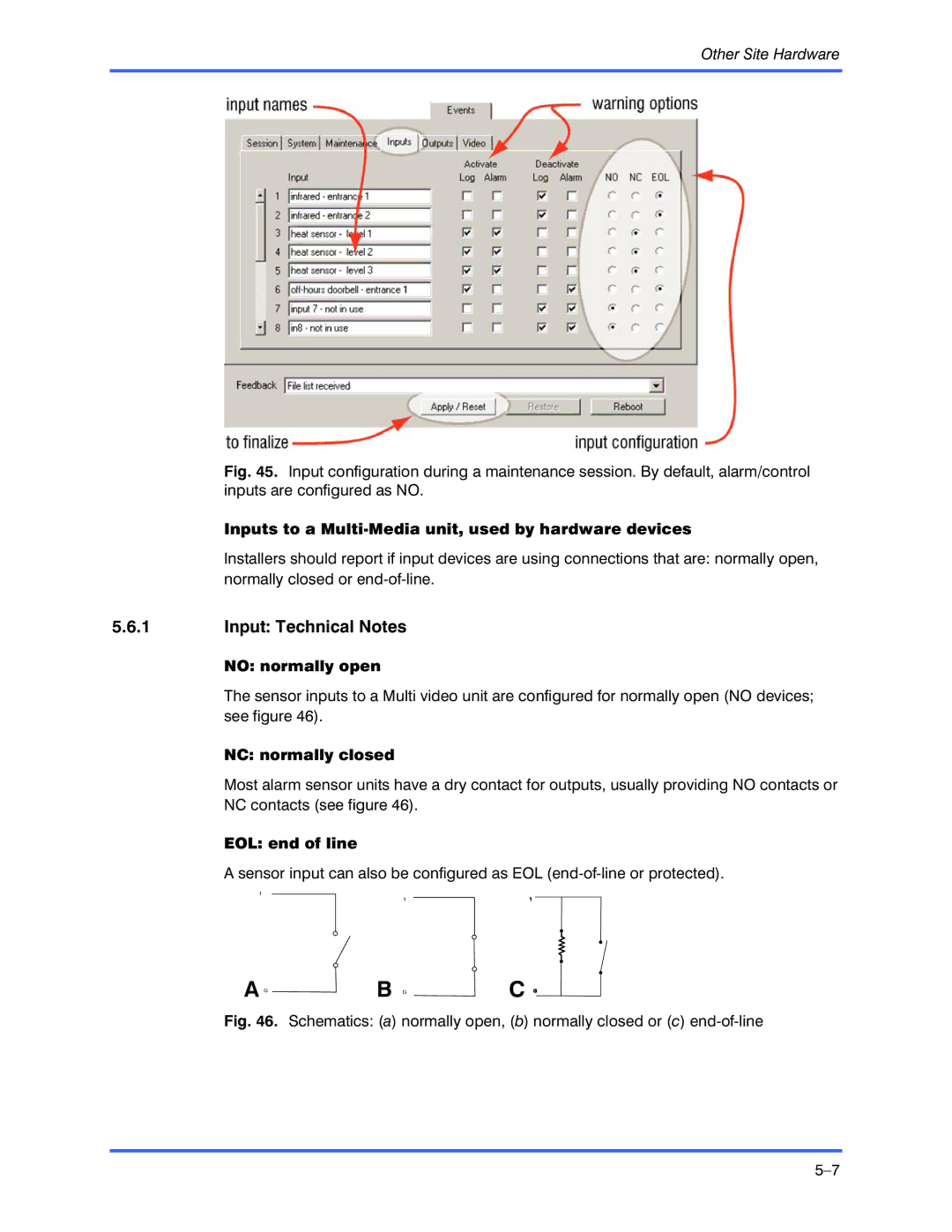 Honeywell K9696V2 Input Technical Notes, Inputs to a Multi-Media unit, used by hardware devices, No normally open 