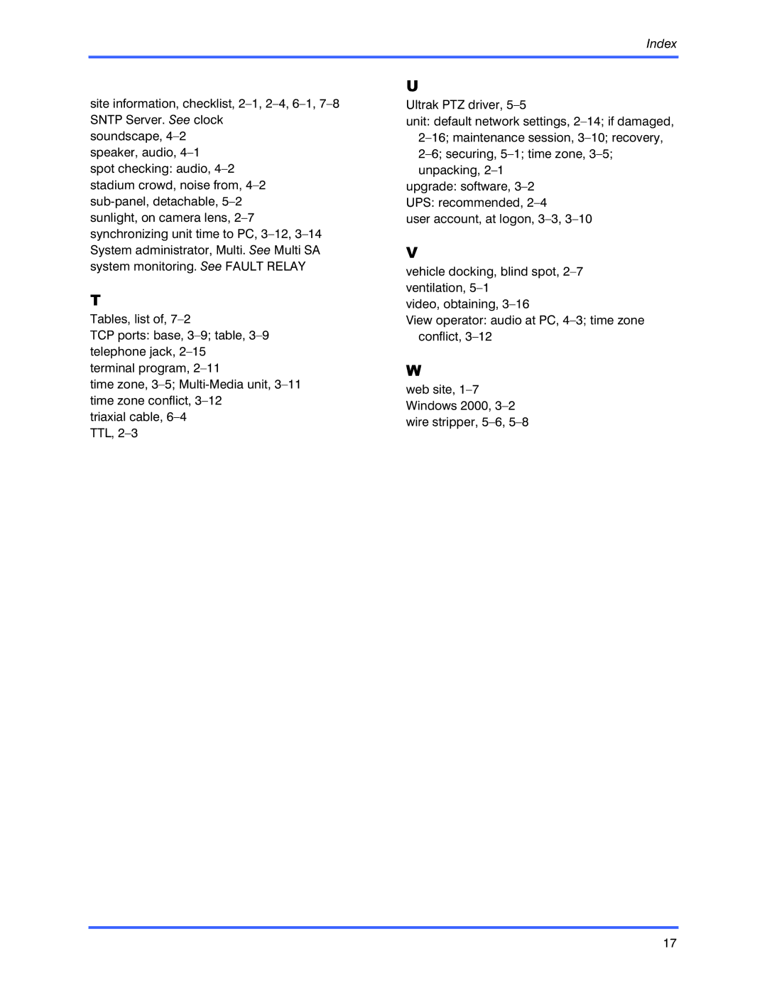 Honeywell K9696V2 installation instructions Index 